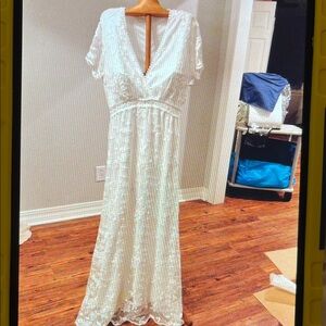 Elegant White Lace Gown